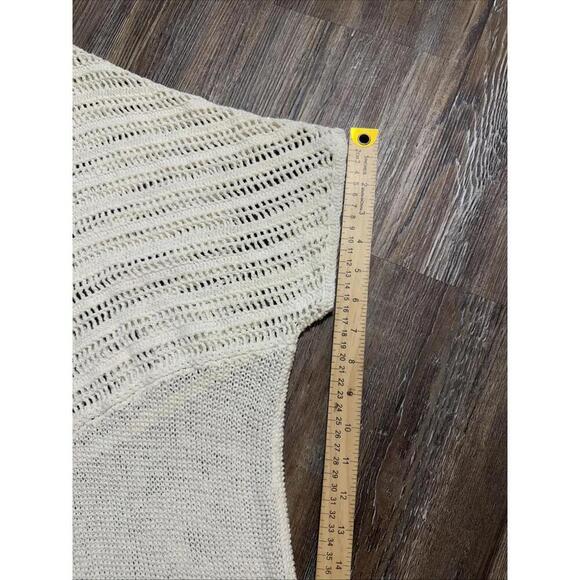 Chicos Beach Boho Quiet Luxury Minimalist Casual Crochet Linen Blend Kimono New - Picture 3 of 12